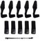 NCOALE 10 Stück Rutenbänder Angeln Set, Rutenschutz Elastische Angelrutentaschen, Angelrutenhalter Klettbänder Angelzubehör für Binden von Angelruten und Casting Schutz (Schwarz)