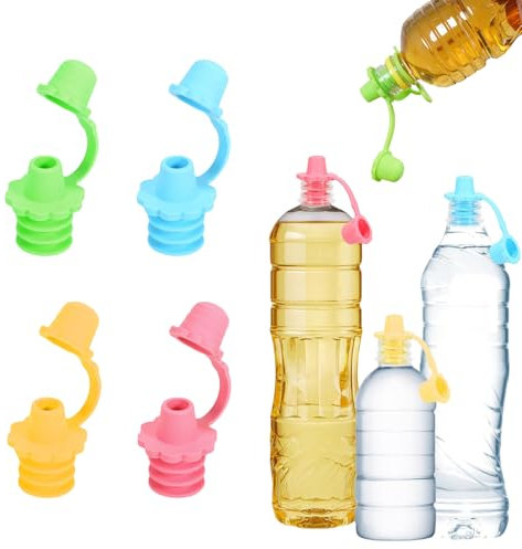 NATOSU Lot de 4 adaptateurs de Bec verseur en Silicone de Remplacement pour Bouchons de Bouteille d'eau Anti-Fuite, sans BPA, Bouchon de Bouteille d'eau pour bébé, pour Tout-Petits