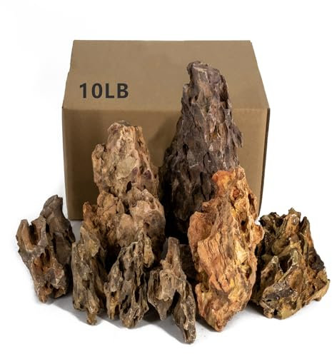 ChaoLeHo Naturschiefer Stein Felsen Aquarium Dekor Felsen für Aquarien Landschaftsbau Modell Tank Dekoration Aquarium Miniatur (4,5 kg (5,1–17,8 cm), Drachenstein)