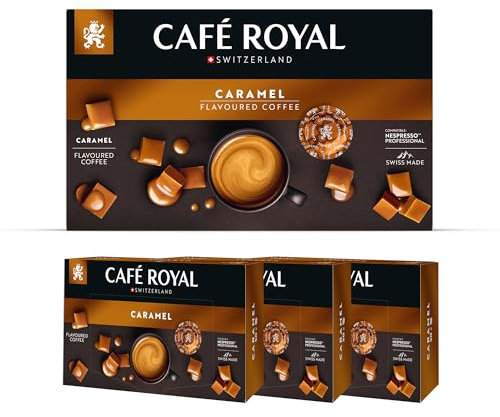 150 Capsules Café Royal Saveur Caramel - Compatibles avec les Machines à café Nespresso®* Professional - Conditionnement : 3 x 50 Dosettes
