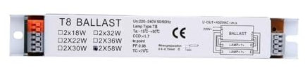 RTRCAGAKM T8 220-240V AC 2x58W Alimentatore elettronico a Tensione Larga Alimentatori for lampade Fluorescenti(2x58W)