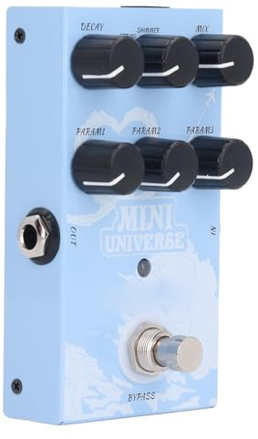 Reverb-Gitarrenpedal, Mini Universe 9 Verschiedene Reverb-Sounds, Warme, Authentische Töne, USB-Typ-C- oder DC-9-V-Adapter, Digitales Reverb-Gitarreneffektpedal für die