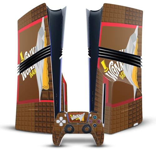 Head Case Designs Officially Licensed Willy Wonka and the Chocolate Factory Candy Bar Graphics Vinyl Gaming Skin Decal Compatible With PlayStation 5 PS5 Pro Disc Edition Console & DualSense Controller