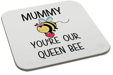 Perfect Mugs Mummy You're Our Queen Bee Coaster Gift Birthday Xmas Funny Secret Santa Present Men Women