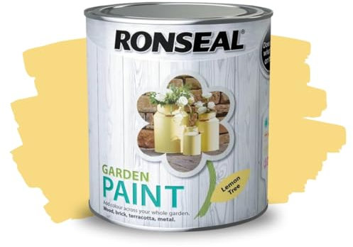 ARUUJ - Garden Paint, Fence Paints, Weather Resistant Outdoor Matt Paints, Water Based Paint For Sheds, Metal, Terracotta, Easy to Apply, Long-Lasting Colour & Protection (Lemon Tree, 250ML)