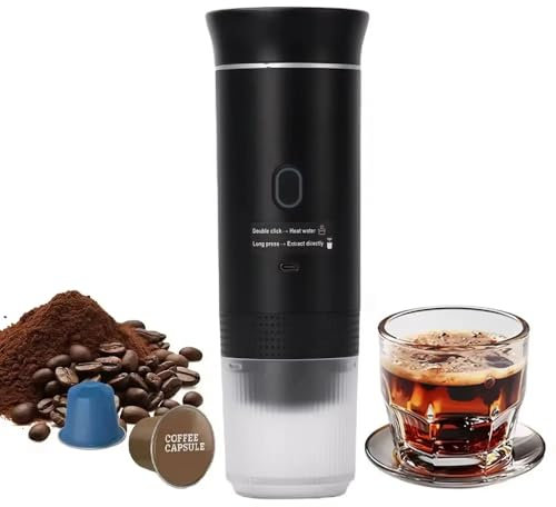 Hybrid Dec Cafetera Portátil Espresso con Calentamiento Rápido | USB-C | Máquina de Café Portátil Automática 3 en 1 | Ideal para Viajes, Oficina y Camping | Compacta, Ligera y Fácil de Usar