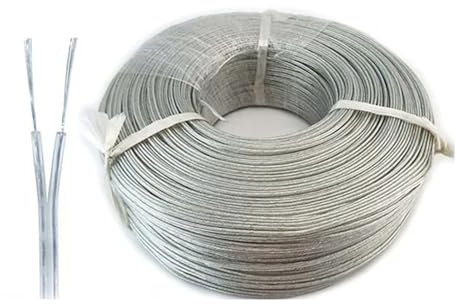 Cable de extensión de alimentación de CC en paralelo, transparente, de 2 núcleos y 26 AWG(100M)