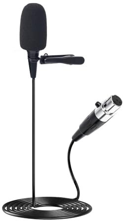 JTLAU Microphone cravate à clipser – Microphone à condensateur cardioïde compatible avec les systèmes sans fil Shure Bodypack, idéal pour les conférences, les acteurs, le théâtre, les podcasts