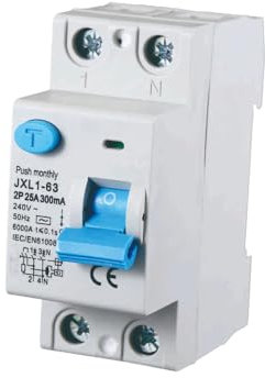 gloca Interruttore Differenziale Puro Salvavita 2P 300mA 220V-6KA 2 Moduli DIN (25 Ampere)