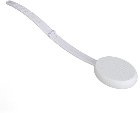 Badepinsel Langer Griff für Dusche, Langes Griff Peelpinsel Klapper Gebogener Badepinsel mit 2 Köpfen Anti -Schlupfarbeitssparsparungen Rückenrückte für die Dusche Männer