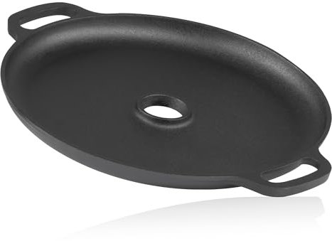 BBQ-Toro Gusseisen Plancha Ø 34,5 cm | Grillplatte für Raketenofen | bereits eingebrannt, preseasoned | Grillring für Raketenofen, Gusseisenpfanne, BBQ Grillpfanne für Gasgrill, Holzkohlegrill