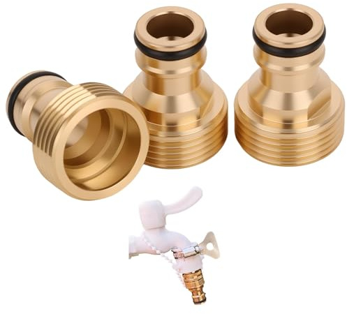 3 Stück Gartenschlauch Verbinder, Bewässerung Fittings Wasserhahn-Adapter mit Außengewinde und Steckkupplung für Gartenschlauch (kompatibel mit Gardena Stecksystem) Wasserrohr Fitting