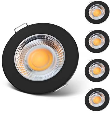 GZV 12V LED Spotlight, LED Strahler 12V, Wasserdicht, Innenbeleuchtung für Auto, Wohnmobil, Motorhome, Camper, Boot, 3000K(4er Pack, Schwarz)