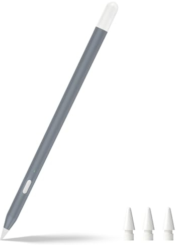 Stylus Stift für iPad 2018-2026 mit Shortcuts, Palm Rejection,Magnetische Drahtlose Aufladung Pencil für iPad 11/10/9/8/7/6/A16, Mini 7/6/5, Air M4/3/2 11/13/5/4/3, Pro M5/M4 13/12.9″/11″- Grau