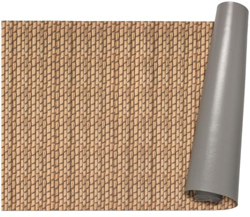 ANRO Küchenläufer Teppich Läufer Flur Küchenteppich rutschfest Küchenmatte PVC abwaschbar Flurläufer pflegeleicht Flechtwerk Optik 300 x 67 cm