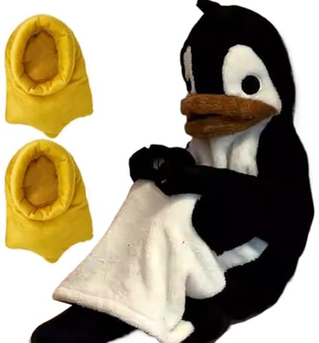 Disfraz De Pingüino Mono Para Adulto | Sudadera Con Capucha Con Diseño De Pingüino Lindo | Pijamas De Animales Su-aves Con Mangas Y Zapatos | Pijamas De Gran Tamaño Para Adultos Para Fi-estas (L)