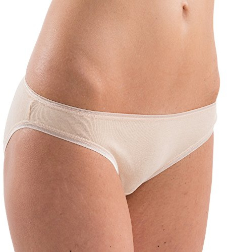 HERMKO 5032 Damen Mini Slip (Bikini-Form) aus Cotton/elastan, Farbe:Cream (hautfarben), Größe:36/38 (S)