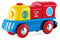 Hape Bunte Lok Tapfere kleine Lokomotive Ausschaltknopf, außergewöhnliche, batteriebetriebene Lokomotive, Lackierung in rot, gelb und blau