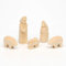 Dekohelden24 Handgeschnitzte Holz Krippenfiguren als 5er Set, Maße L/B/H: 1,6 x 2,6 x 5,5 cm.