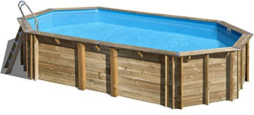Gre Piscina Ovalada Madera Orange 755X456X146 cm 800007