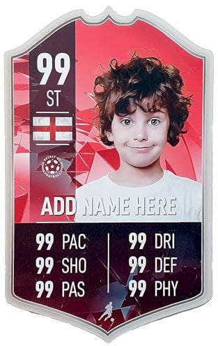 ShopQuality4U Personalise Football Cup Stats Card Sign - Choose Your Own Background Printed Metal Shield Sign Wall Art A3 (40.5x25 cm)