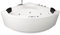 Basera® Premium Indoor Eck-Whirlpool Badewanne Malai 150 x 150 cm mit 21 Massagedüsen, Heizung, Ozongenerator, Bodenansaugung, Wasserfall, LED-Ambiente, Touchpanel, Bluetooth, Radio