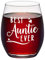 Joymaking Auntie Gifts - Best Auntie Ever Wine Glass Birthday Gifts for Auntie from Niece and Nephew, Personalised Drinking Glass Gifts for Auntie, Mothers Day, Birthday Gifts, 15oz…