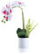 Meneco Artificial Orchid in Pot – White Orchid Artificial Flower Arrangements Realist Fake Plant Decoration Potted Faux Flower (38cm, White Orchid)