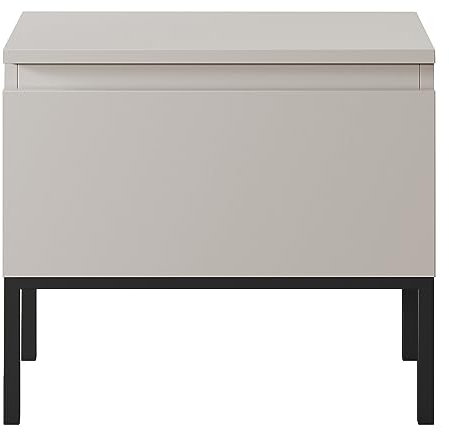 Selsey Nachttisch Beistellschrank Beistelltisch Nachtschrank Mit Schublade Beige Schwarze Beine Bemmi