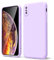 oakxco for iPhone X Case/iPhone 10 Xs Phone Case Liquid Silicone, Thin Slim Soft Rubber Gel TPU Plain Simple Cover for Women Girl Cute, Matte Solid Color, Lilac Lavender Light Purple