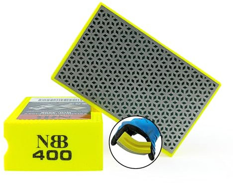 NBB Diamant-Handschleifpad zum Schleifen oder Polieren Diamant-Schleifblock Schleifschwamm mit flexiblem Schaumstoffrücken zum Schleifen von Stein Granit Keramik Fliesen Glas Holz Metall (1, 400#)