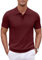 COOFANDY Polo Shirts for Men Short Sleeve Knitted Golf Shirt Regular Fit Summer Knitt Shirt Wine Red M