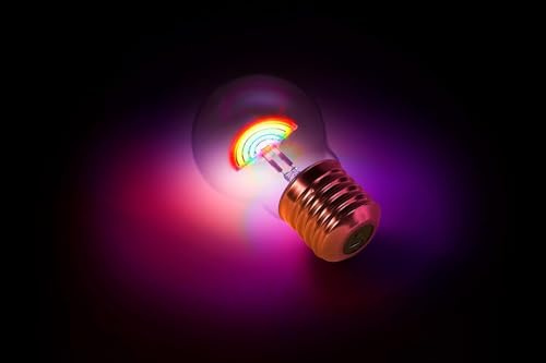 BHMAOYN LED Lampe mit USB & Batterie | Edison Style mit Regenbogen Farbwechsel | Für Schlafzimmer, Party, Deko | Zauberhafte Atmosphäre