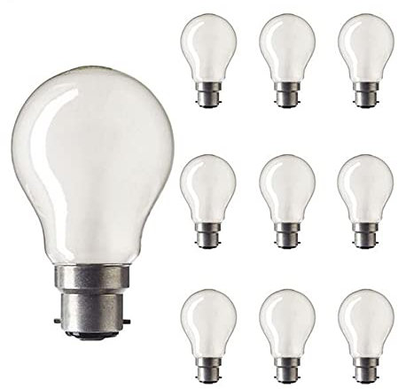 10 x Traditional 100W GLS Bayonet Cap (BC) Pearl Light Bulbs Warm White