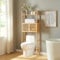 [en.casa] Mueble de Baño sobre el Inodoro Haugesund Estantería Alta para Baño con 1 Compartimento con 2 Puertas y 1 Estante para Cuarto de Baño Bambú 158 x 60 x 26cm - Negro/Natural
