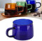 Tasse à café transparente 250ML tasse en Borosilicate verre thé eau lait tasse avec poignée succinite pour café céréales yaourt boisson (Bleu)
