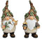 Generisch 2er Set Wichtel aus Polyresin mit Mistelzweig Vogel und Laterne Weihnachtswichtel Weihnachten Deko lustiger Weihnachtszwerg