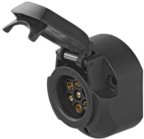 Multibros Prise de remorque 7 + 1 broches en PVC avec arrêt de feux antibrouillard - Type N ISO 1724 - Idéal pour les voitures, remorques et porte-vélos