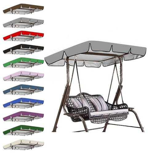 Hollywoodschaukel dachbezug, Wetterbeständig Sonnendach für Gartenschaukel Ersatz, Dauerhaft , Wasserdichtes Dach für Gartenschaukel, UV-Schutz (142*120*18 CM,2)