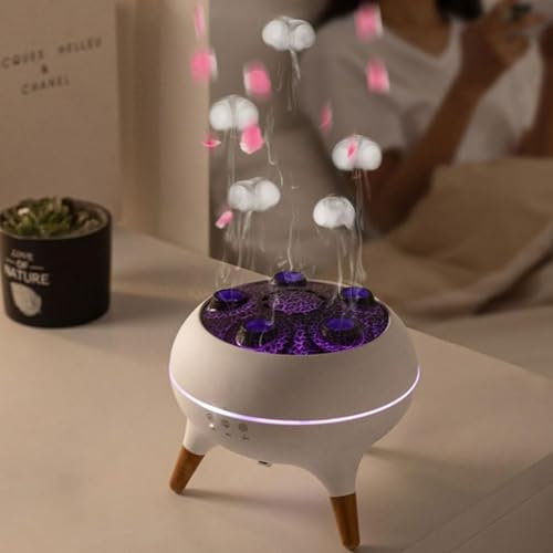 Diffuseur D'huiles Essentielles avec Télécommande, Humidificateur de Méduse 250ml, 7 Couleurs de Lumières LED pour La Maison, Le Bureau et La Chambre a Coucher