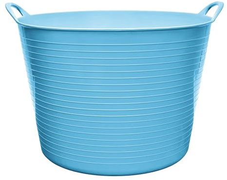 Garronda Flexibler Kunststoffkübel 42 L für Garten Haushalt Werkstatt und Transport vielseitig einsetzbarer Universalbehälter Wäschekorb GD-0181Blau
