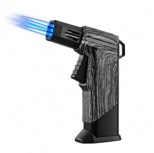 Briquet Torche portatif à Quatre Jets Rechargeable et équipé d'un verrou de sécurité