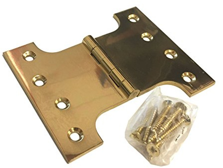 Dzina Parliament Hinge 150mm x 100mm x 100mm x (6 x 4 x 4 Inch) Brass, Pack Qty 1 Pair
