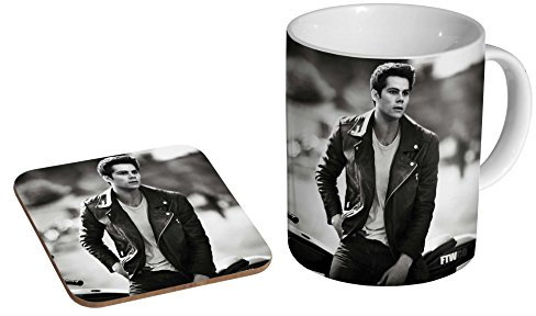 Dylan O'brien BW Keramik-Kaffeetasse + Untersetzer, Geschenk-Set