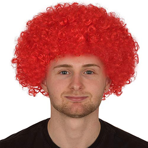 Redstar Fancy Dress - Afro-Perücke für Erwachsene - Locken - Party Clown Kostüm - Accessoire - Rot