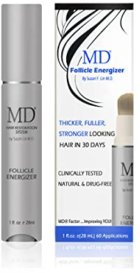MD Factor Natural Hair Growth Serum | Energizer Serum Follikel - Verhindert, dass Ausdünnung Hair & Haarausfall durch Stimulieren Haarfollikeln (60-tägige Versorgung pro Röhrchen) 1 Flüssigunze