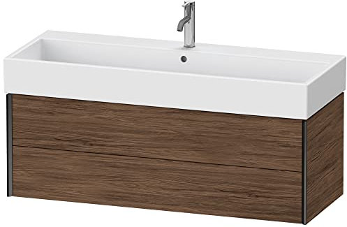 Duravit XViu 4338 Waschtischunterbau wandhängend, 2 Schubkästen, für Waschtisch Vero Air 235012, 1184x454 mm, Farbe (Front/Korpus): schwarz matt/nussbaum dunkel - XV43380B221