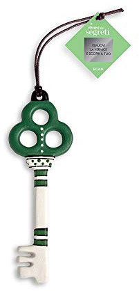 Egan Chiave Collezione Chiavi dei Segreti. Oggetto Realizzato in Ceramica di Colore Bianco e Verde. Dimensione: 13x4 cm. La referenza è CV16S/2TR