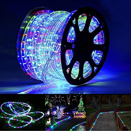 100ft LED Rope Lights Outdoor, 720 LED Connectable and Flexible Tube Lights with 8 Modes, Waterproof LED Rope Lighting for Garden, Patio, Pool, Bedroom, Party, Indoor Outdoor Decoration (Multicolor)