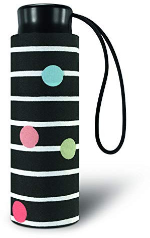 Regenschirm, faltbar, Mini-Tasche, Motiv: Maulwurf und Streifen, mit farbigem Hintergrund